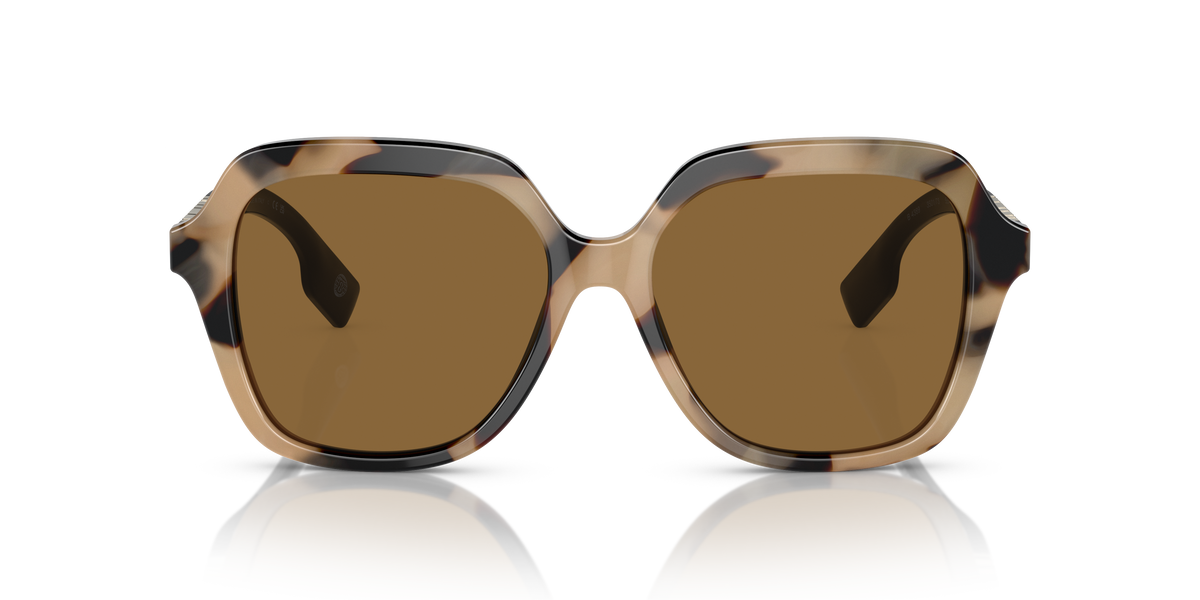 Burberry BE4389 Joni Sunglasses in 350173 Spotted Horn / Bronze lens, front view