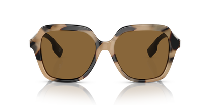 Burberry BE4389 Joni Sunglasses in 350173 Spotted Horn / Bronze lens, front view