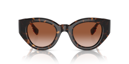 Burberry BE4390 Meadow Sunglasses in 300213 Dark Havana / Brown Gradient lens, front view
