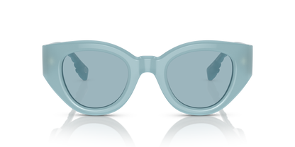 Burberry BE4390 Meadow Sunglasses in 408680 Azure / Blue lens, front view