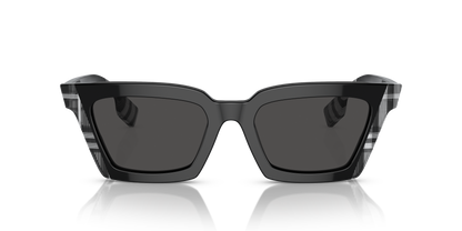 Burberry BE4392U Briar Sunglasses in 405187 Black/Check White Black / Dark Grey lens, front view