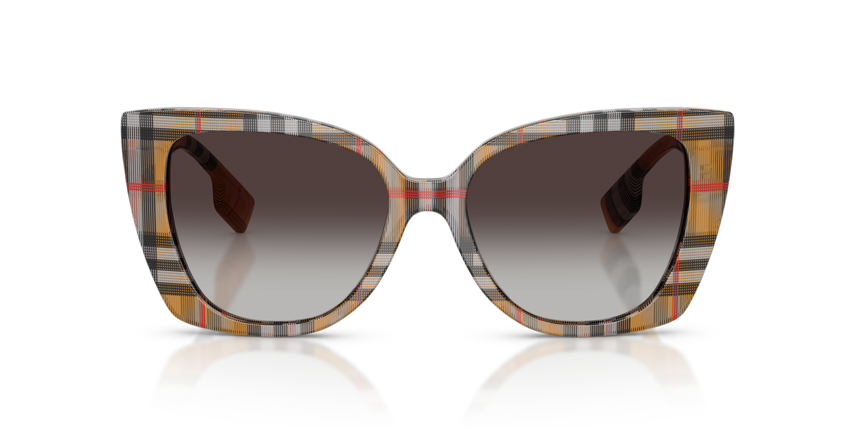 Burberry BE4393 Meryl Sunglasses in 39448G Vintage Check / Grey Gradient lens, front view