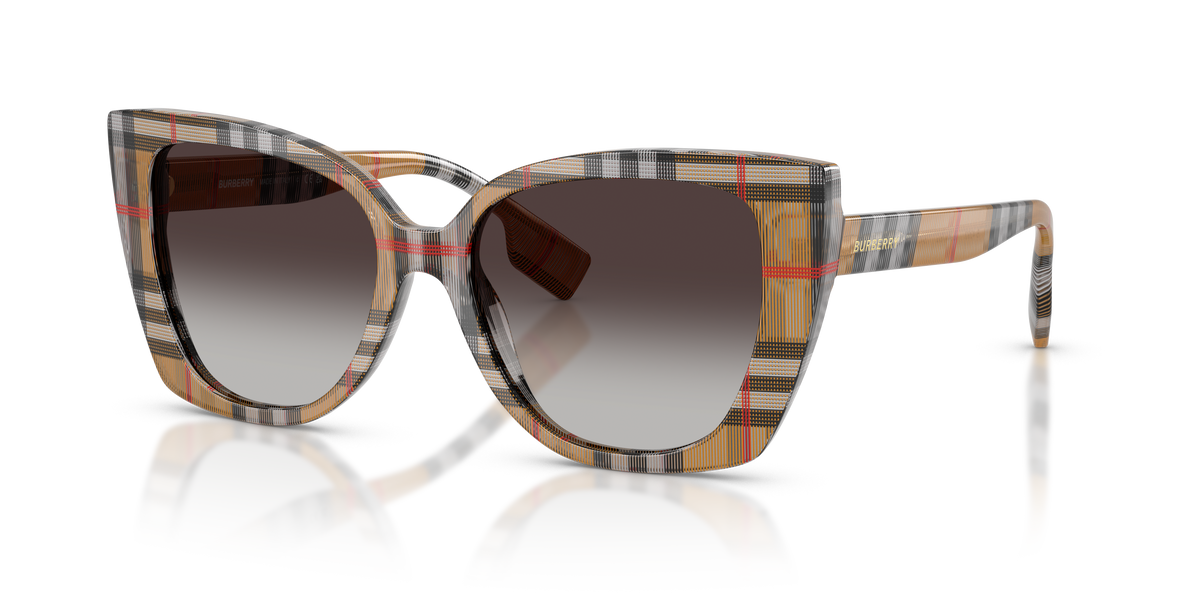 Burberry BE4393 Meryl Sunglasses in 39448G Vintage Check / Grey Gradient lens
