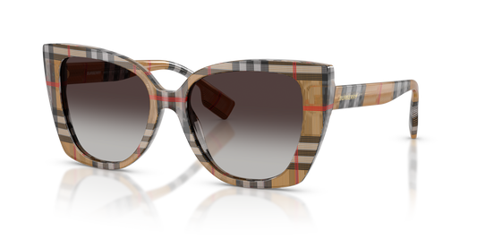 Burberry BE4393 Meryl Sunglasses in 39448G Vintage Check / Grey Gradient lens