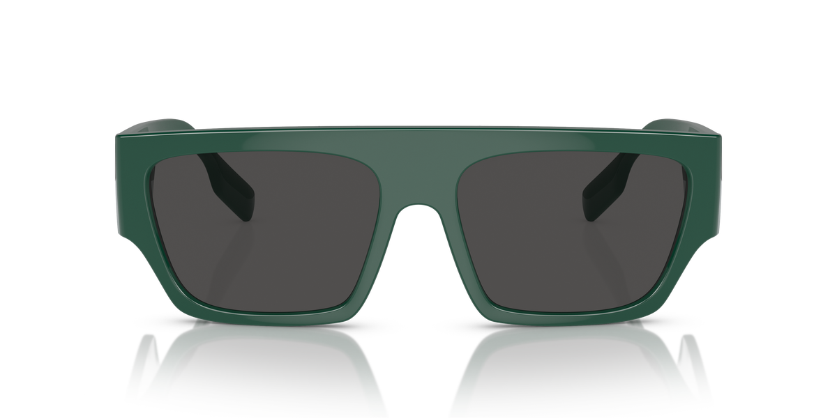 Burberry BE4397U Micah Sunglasses in 407187 Green / Dark Grey lens, front view