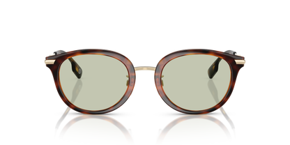 Burberry BE4398D Kelsey Sunglasses in 3002/2 Dark Havana / Light Green lens, front view