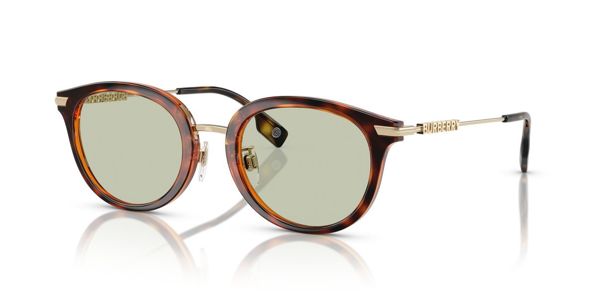 Burberry BE4398D Kelsey Sunglasses in 3002/2 Dark Havana / Light Green lens