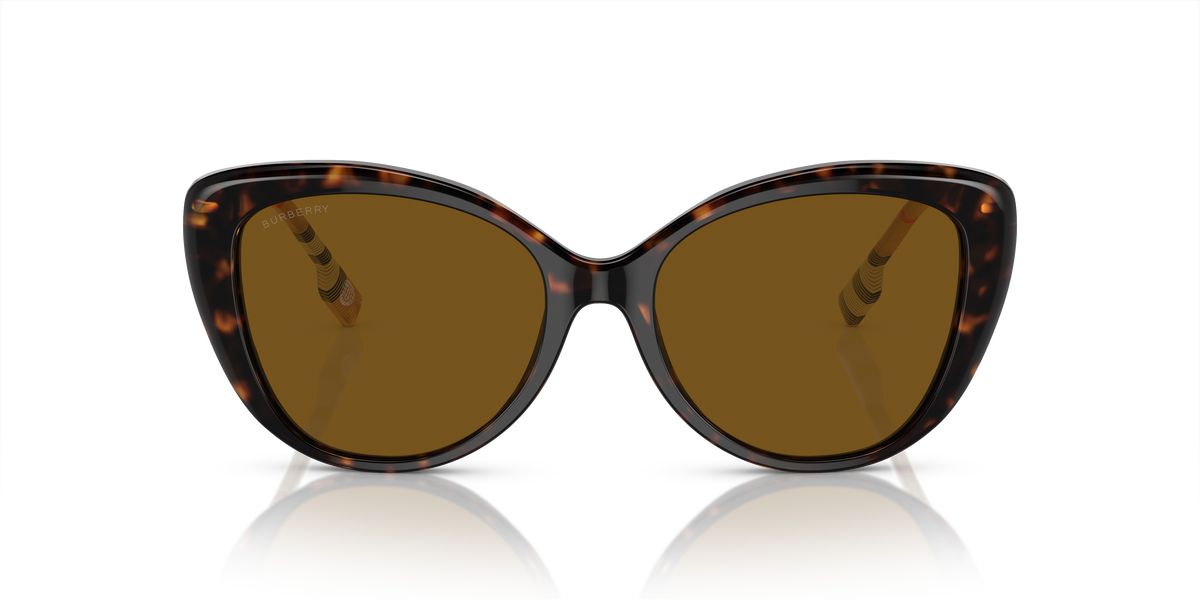 Burberry BE4407 Sunglasses in 385483 Dark Havana / Brown Polarized lens, front view