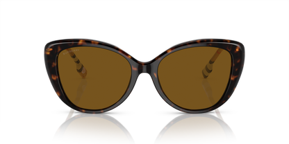 Burberry BE4407 Sunglasses in 385483 Dark Havana / Brown Polarized lens, front view