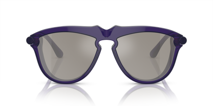 Burberry BE4417U Sunglasses in 41056G Violet / Light Grey Mirror Silver lens, front view