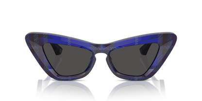 Burberry BE4421U Sunglasses in 411487 Check Blue / Dark Grey lens, front view