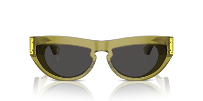 Burberry BE4422U Sunglasses in 411887 Green / Dark Grey lens, front view
