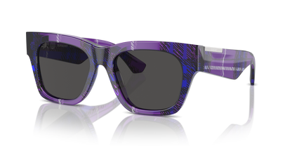 Burberry BE4424 Sunglasses in 411387 Check Violet / Dark Grey lens