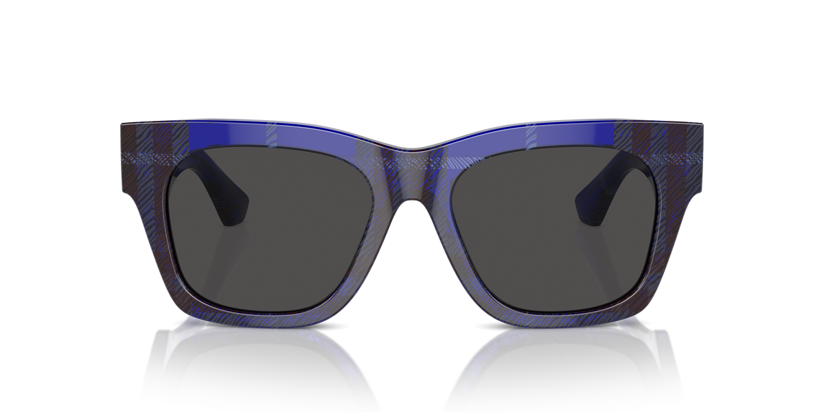 Burberry BE4424 Sunglasses in 411487 Check Blue / Dark Grey lens, front view