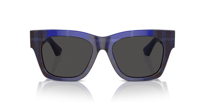 Burberry BE4424 Sunglasses in 411487 Check Blue / Dark Grey lens, front view