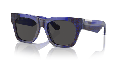 Burberry BE4424 Sunglasses in 411487 Check Blue / Dark Grey lens