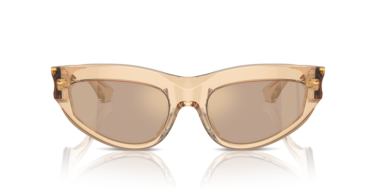 Burberry BE4425U Sunglasses in 40635A Brown / Light Brown Mirror Flash Gold lens, front view