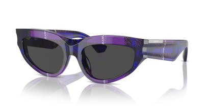 Burberry BE4425U Sunglasses in 411387 Check Violet / Dark Grey lens
