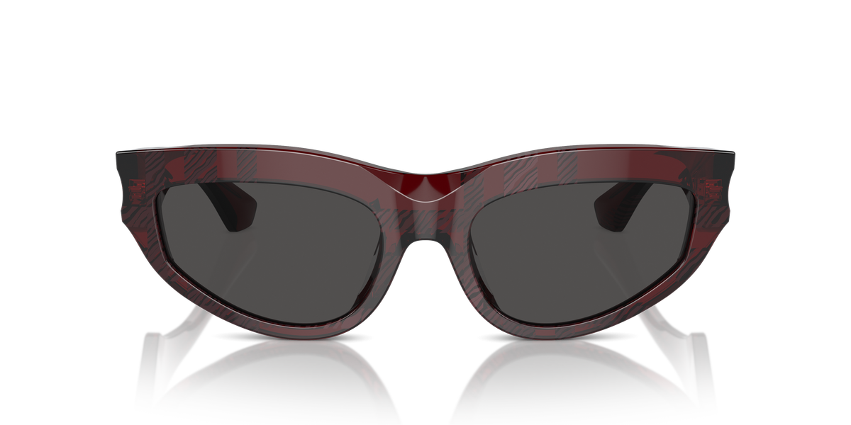 Burberry BE4425U Sunglasses in 411587 Check Red / Dark Grey lens, front view