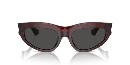 Burberry BE4425U Sunglasses in 411587 Check Red / Dark Grey lens, front view