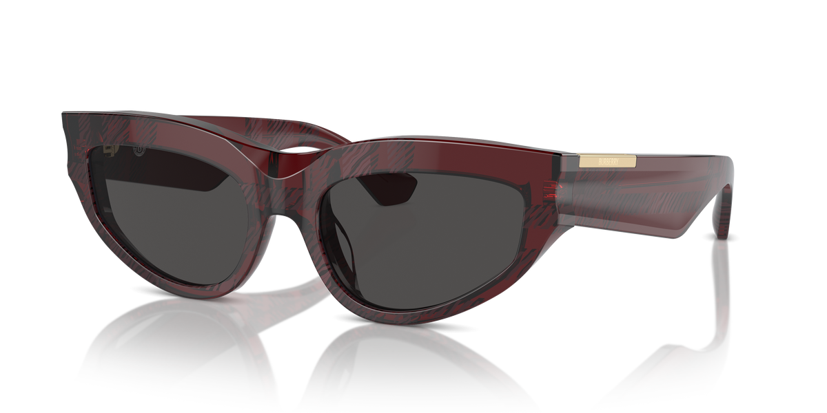 Burberry BE4425U Sunglasses in 411587 Check Red / Dark Grey lens