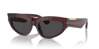 Burberry BE4425U Sunglasses in 411587 Check Red / Dark Grey lens