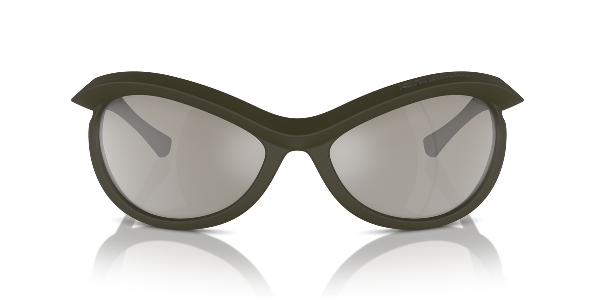 Burberry BE4428U Sunglasses in 41096G Green / Light Grey Mirror Silver lens, front view