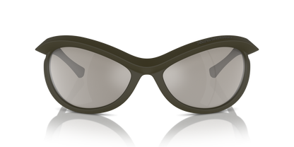 Burberry BE4428U Sunglasses in 41096G Green / Light Grey Mirror Silver lens, front view