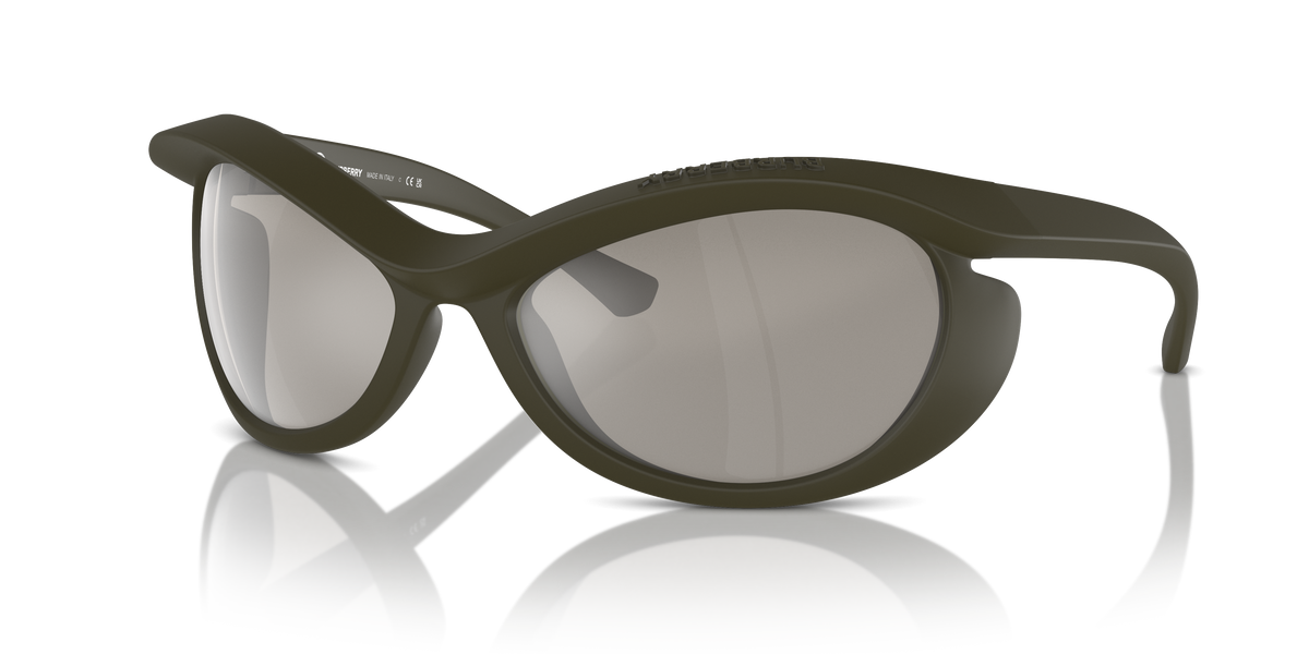 Burberry BE4428U Sunglasses in 41096G Green / Light Grey Mirror Silver lens