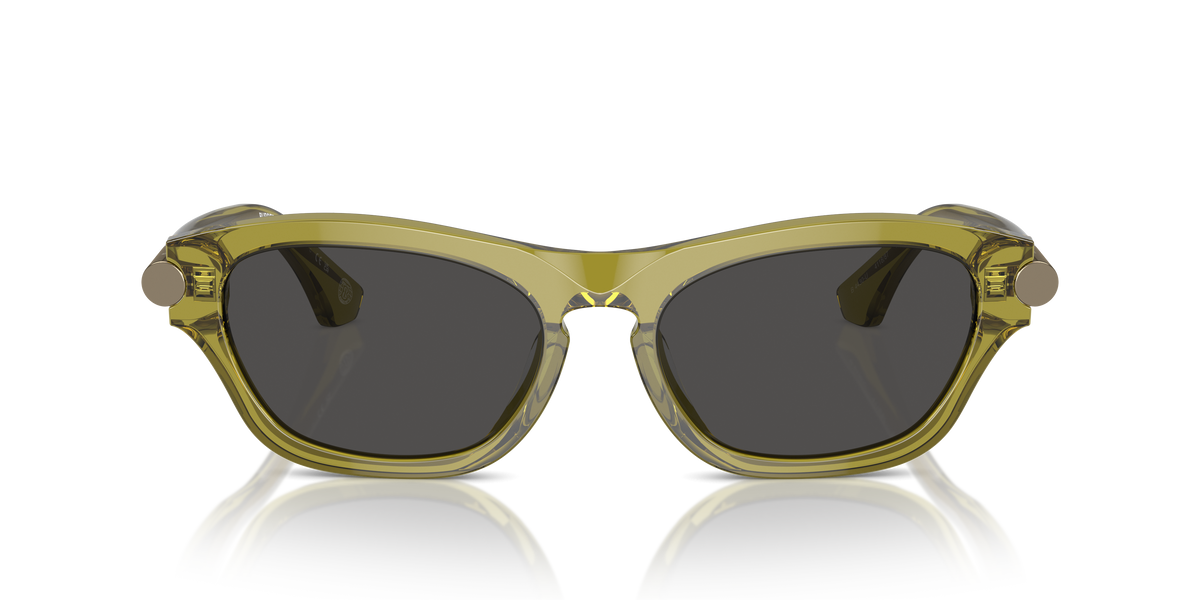 Burberry BE4430U Sunglasses in 411887 Green / Dark Grey lens, front view