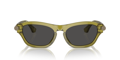 Burberry BE4430U Sunglasses in 411887 Green / Dark Grey lens, front view