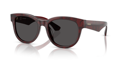 Burberry BE4432U Sunglasses in 411587 Check Red / Dark Grey lens