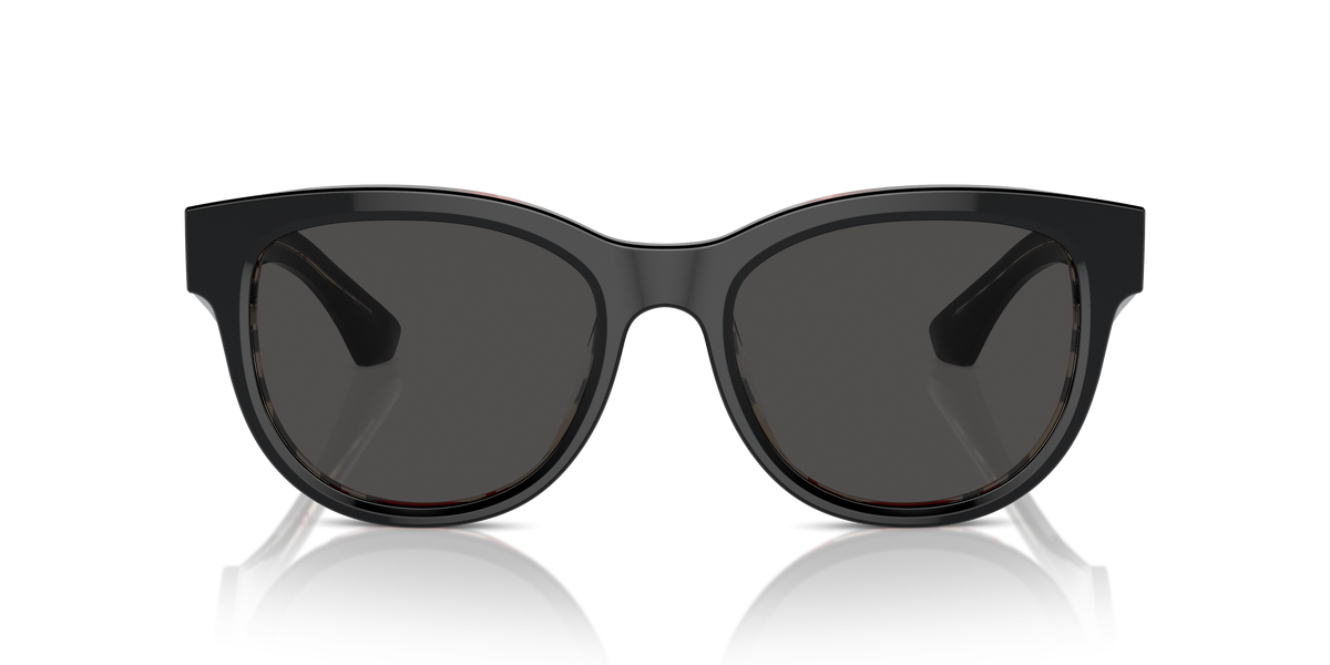 Burberry BE4432U Sunglasses in 412187 Top Black On Vintage Check / Dark Grey lens, front view