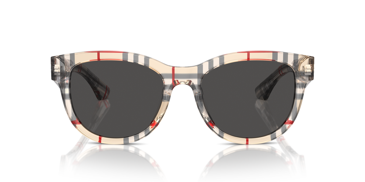 Burberry BE4432U Sunglasses in 412287 Vintage Check / Dark Grey lens, front view