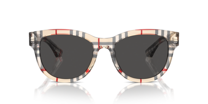 Burberry BE4432U Sunglasses in 412287 Vintage Check / Dark Grey lens, front view