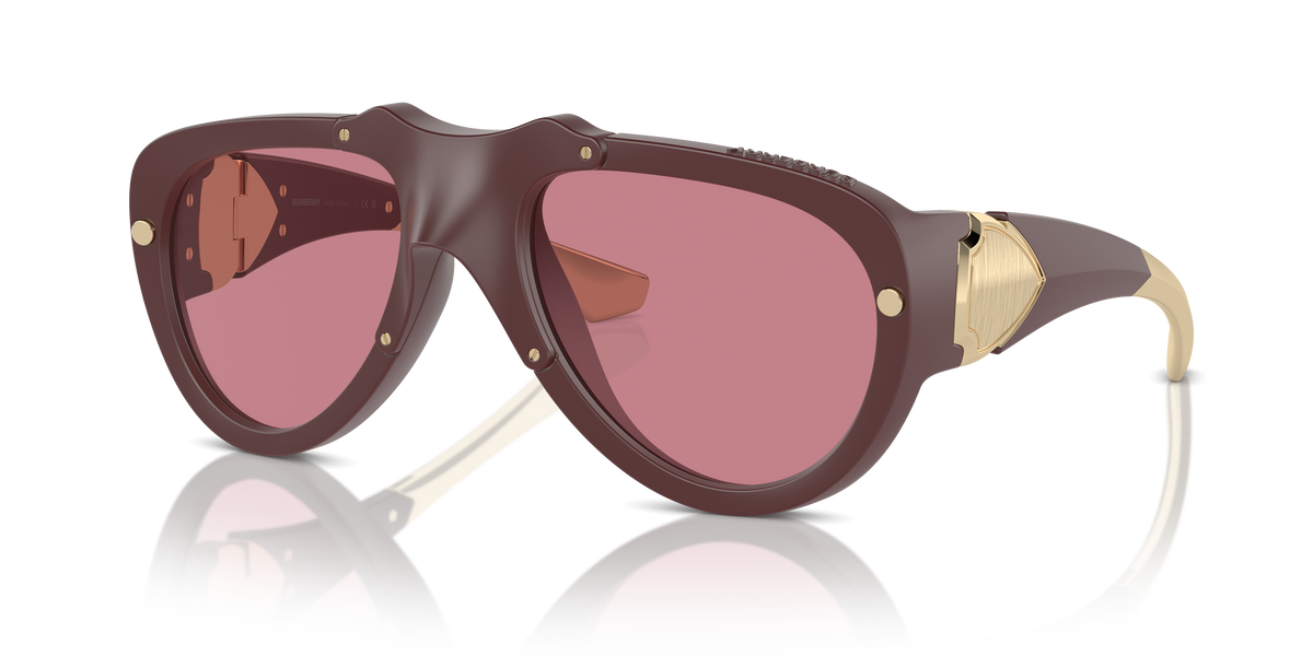 Burberry BE4433U Sunglasses in 414075 Rubber Burgundy / Dark Violet lens