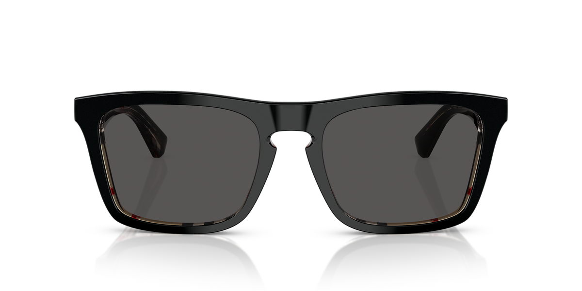 Burberry BE4434 Sunglasses in 412187 Top Black On Vintage Check / Dark Grey lens, front view