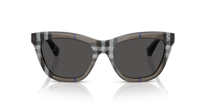 Burberry BE4435 Sunglasses in 414787 Check Lichen / Dark Grey lens, front view