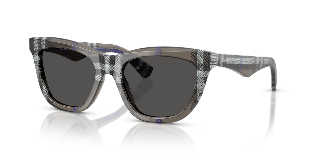 Burberry BE4435 Sunglasses in 414787 Check Lichen / Dark Grey lens