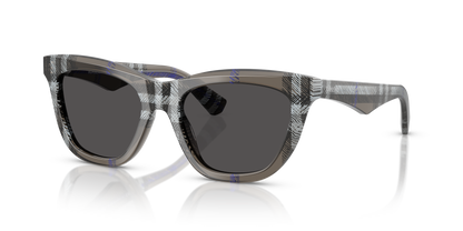 Burberry BE4435 Sunglasses in 414787 Check Lichen / Dark Grey lens