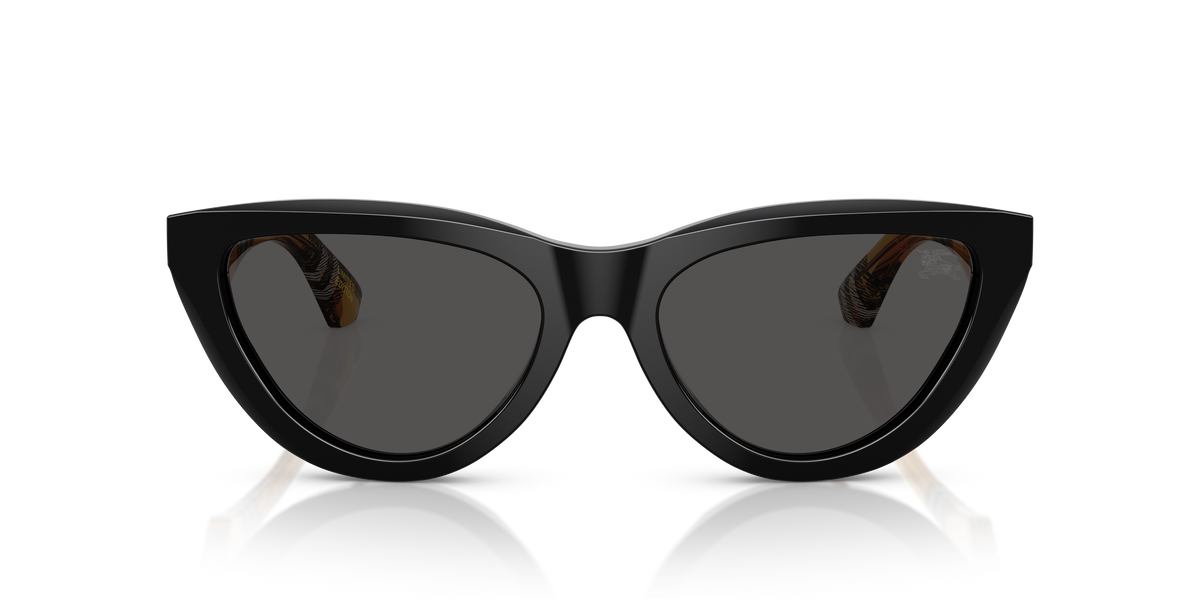 Burberry BE4436U Sunglasses in 418887 Black / Dark Grey lens, front view