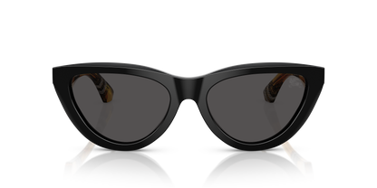 Burberry BE4436U Sunglasses in 418887 Black / Dark Grey lens, front view