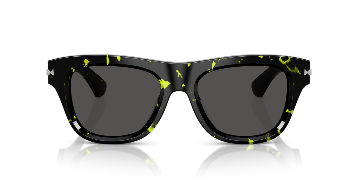 Burberry BE4438U Sunglasses in 412487 Green Havana / Dark Grey lens, front view