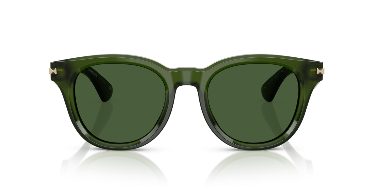 Burberry BE4439 Sunglasses in 414871 Green / Dark Green lens, front view