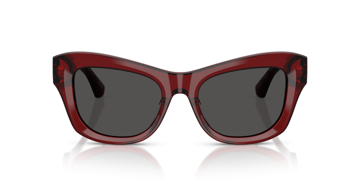 Burberry BE4442U Sunglasses in 412887 Bordeaux / Dark Grey lens, front view