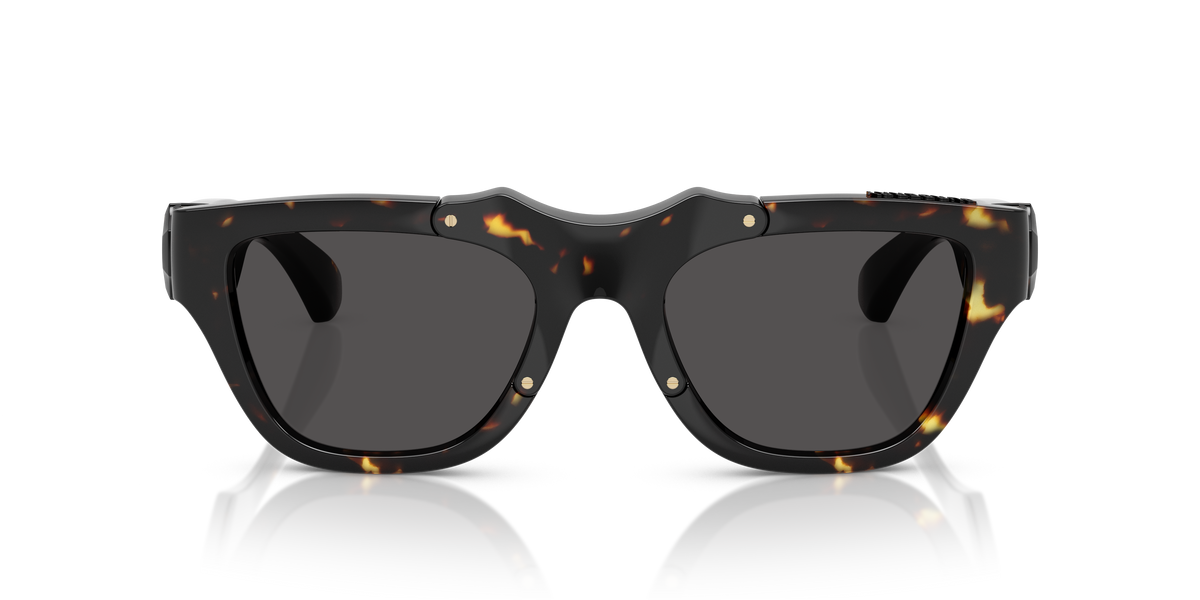 Burberry BE4445U Sunglasses in 410687 Dark Havana / Dark Grey lens, front view