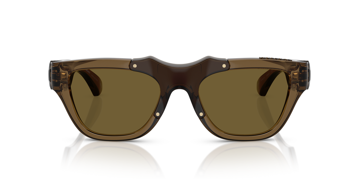 Burberry BE4445U Sunglasses in 414373 Green / Dark Brown lens, front view