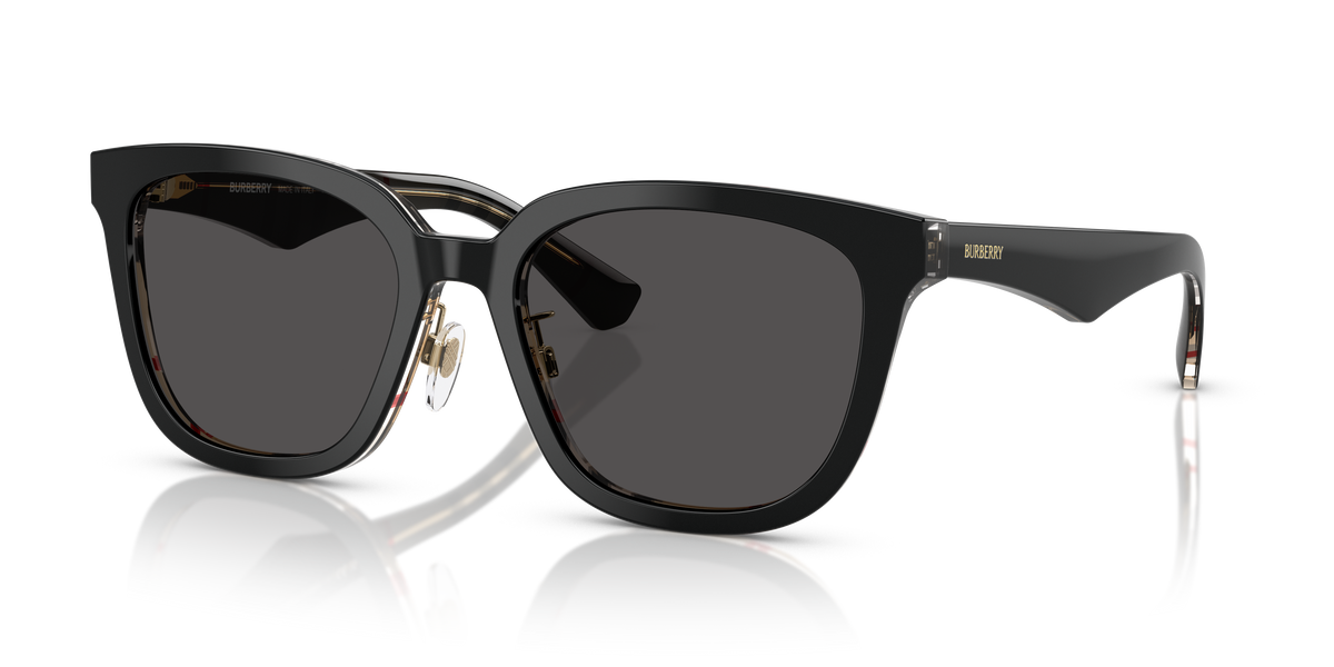 Burberry BE4446D Sunglasses in 412187 Top Black On Vintage Check / Dark Grey lens