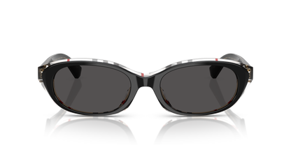 Burberry BE4447D Sunglasses in 412187 Top Black Vintage Check / Dark Grey lens, front view