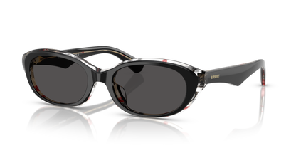 Burberry BE4447D Sunglasses in 412187 Top Black Vintage Check / Dark Grey lens